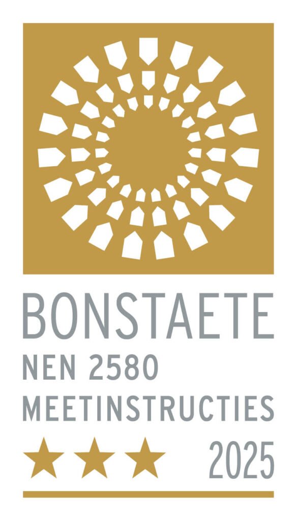 Bonstaete logo met keurmerk, als visuele verwijzing naar de samenwerking en kwaliteitsgarantie van M2 Mediabureau